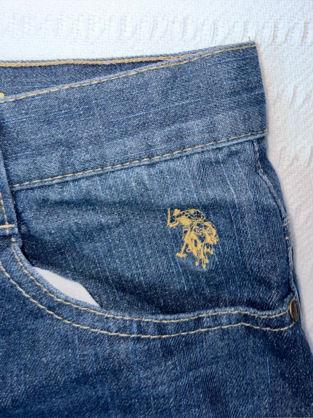 Vintage US Polo Assasin Embroidered High Rise Straight Jeans Size 26 Western - Picture 6 of 11